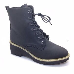 Hey Girl by Corkys Womens Ghosted Black Lace Up Combat Boot Size 11